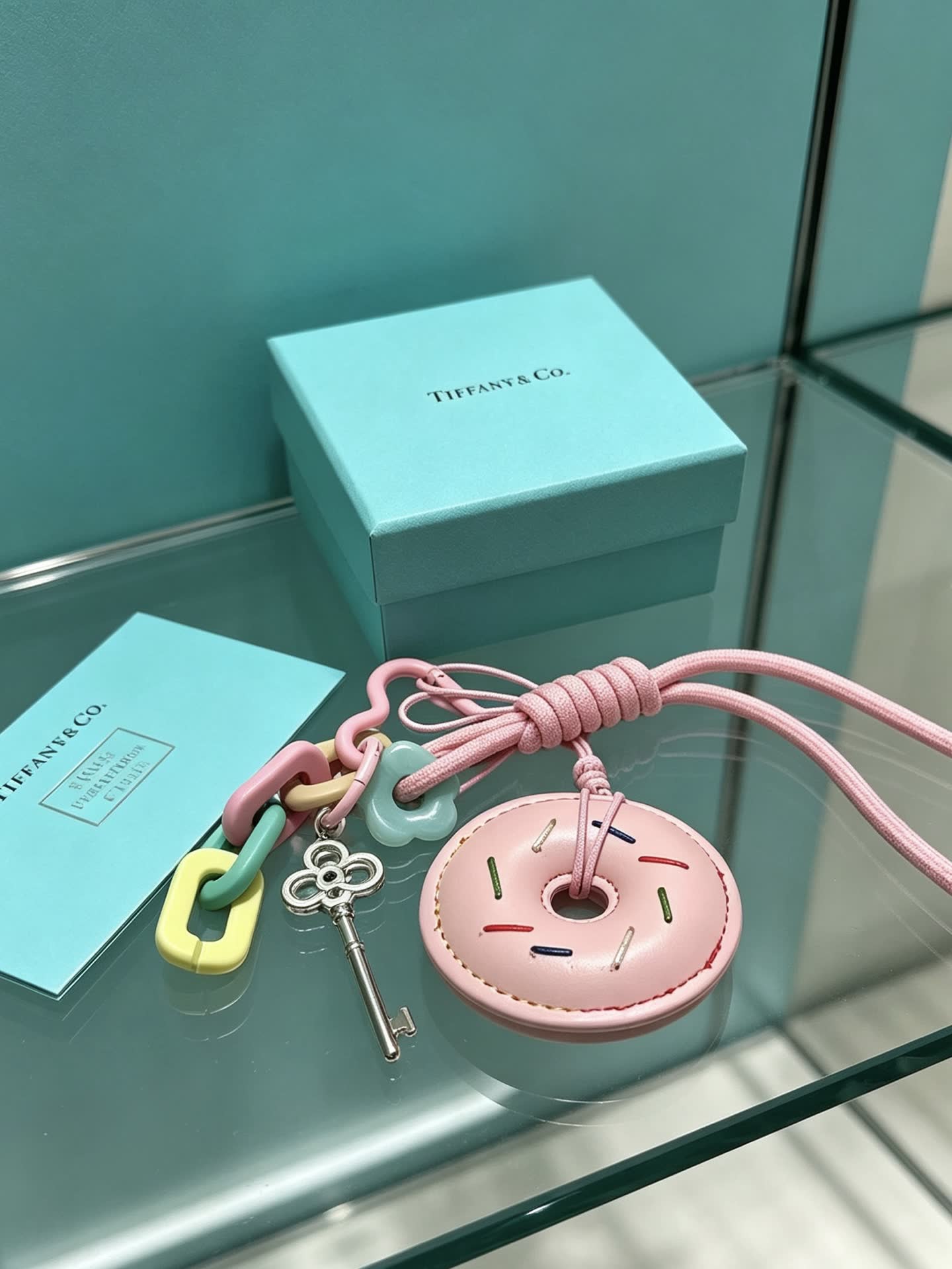 Tiffany & Co. Pink Donut Keychain